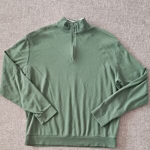 Peter Millar Forest Green Zip-Up Sweater